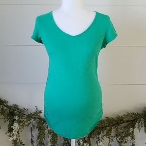 Motherhood Maternity Kelly Green Side Ruched Tee